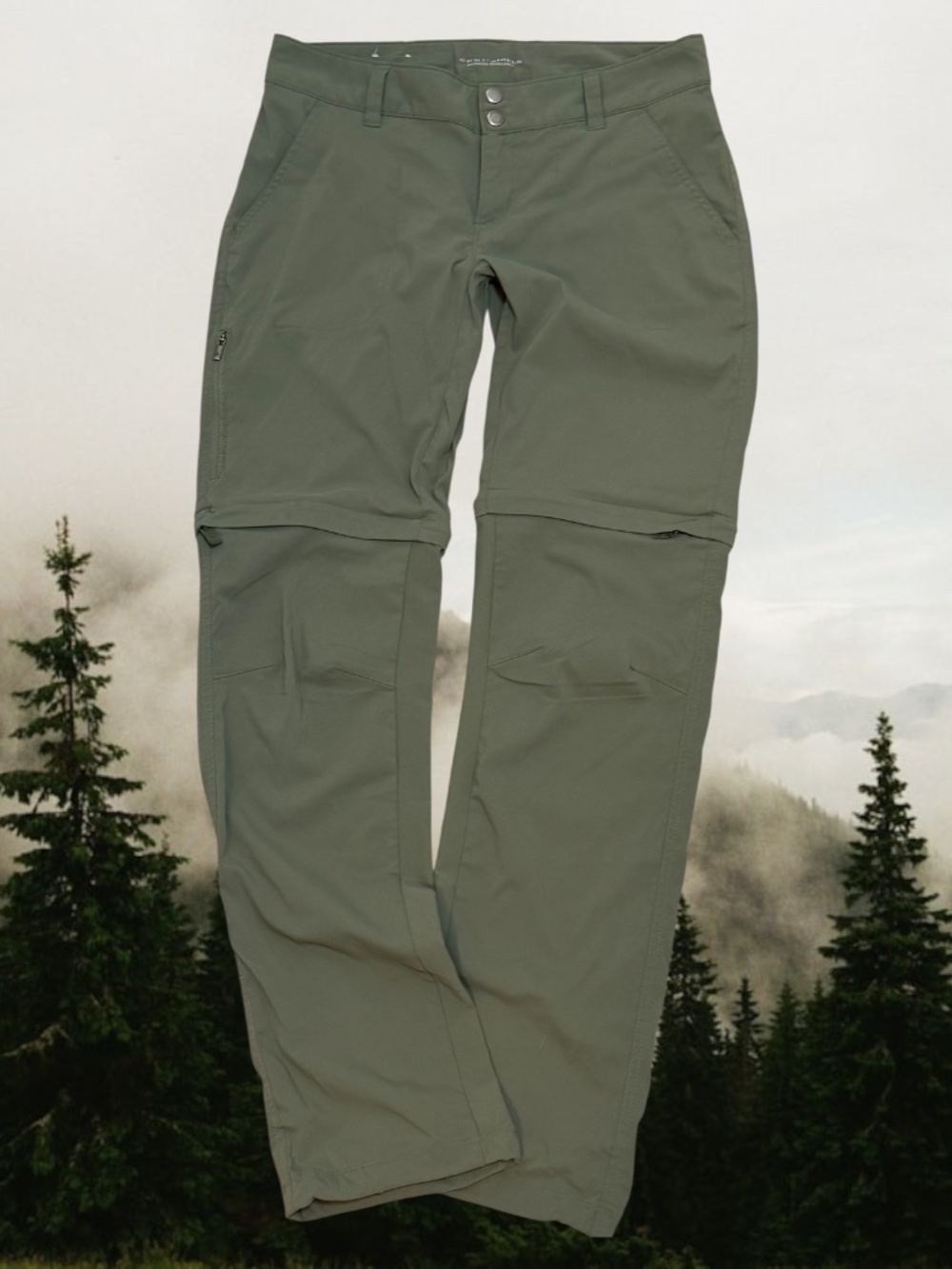 COLUMBIA Convertible (Omni Shield) Hiking Pants 6R Olive Green Exc Used Cond